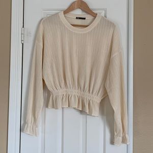 Ruffle sleeve/waist detailed top